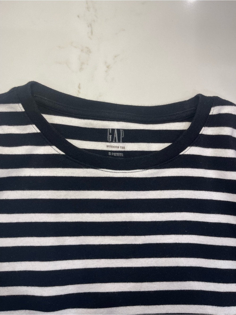 GAP Black & White Striped Short Sleeve “Modern Tee” - Women’s - Picture 7 of 11